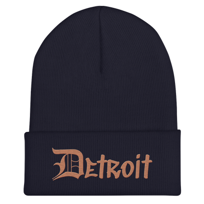 'Detroit' Cuffed Beanie (OED Tag Font) | Copper