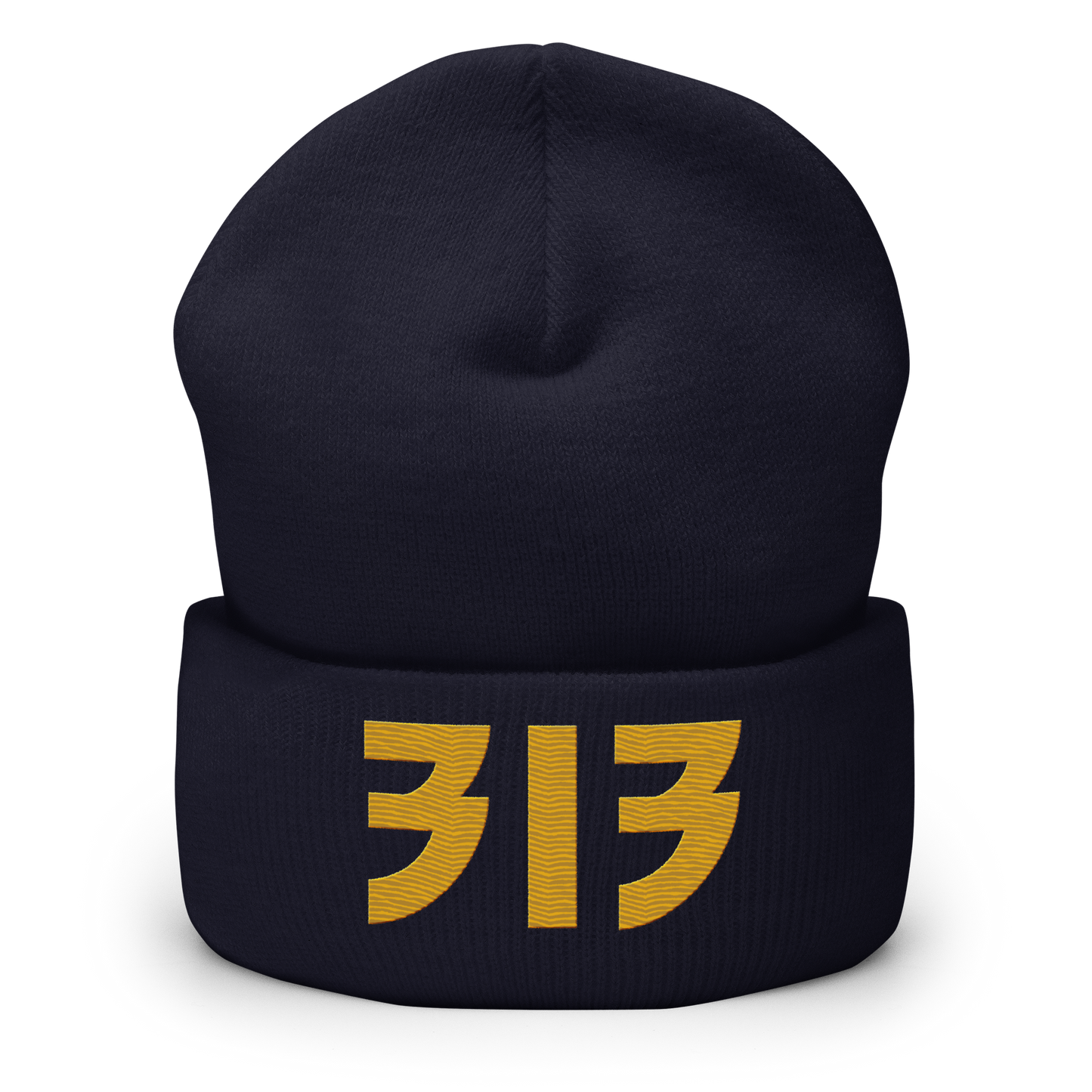 Detroit '313' Cuffed Beanie (Glam Font) | Gold