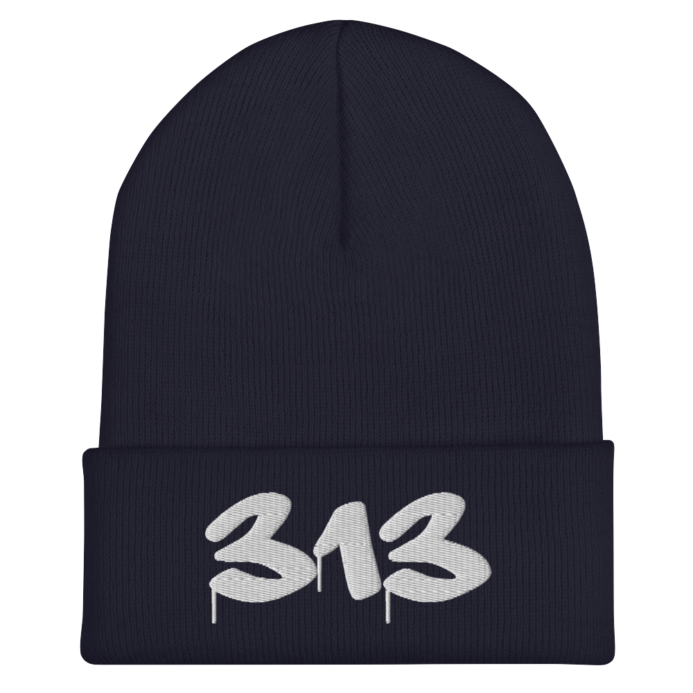 Detroit '313' Cuffed Beanie (Tag Font)