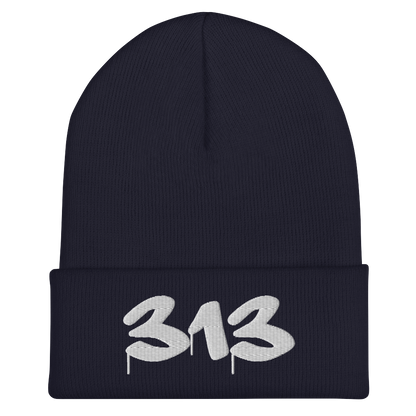 Detroit '313' Cuffed Beanie (Tag Font)