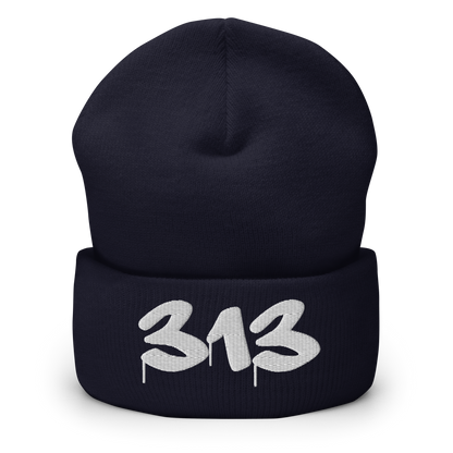 Detroit '313' Cuffed Beanie (Tag Font)