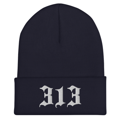 Detroit '313' Cuffed Beanie (Old English Font)