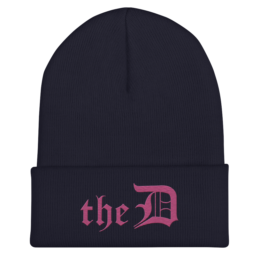 Detroit 'The D' Cuffed Beanie | Apple Blossom Pink