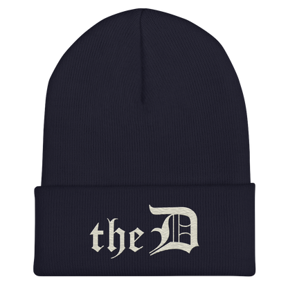 Detroit 'The D' Cuffed Beanie | Ivory White