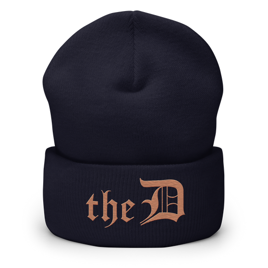 Detroit 'The D' Cuffed Beanie | Copper