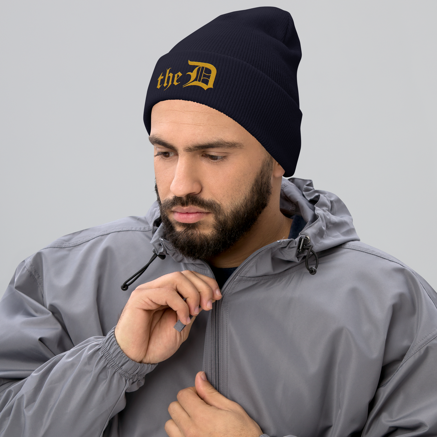 Detroit 'The D' Cuffed Beanie | Gold