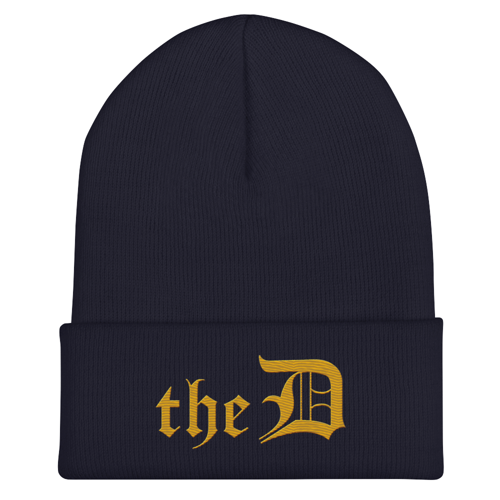 Detroit 'The D' Cuffed Beanie | Gold