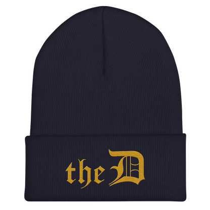 Detroit 'The D' Cuffed Beanie | Gold