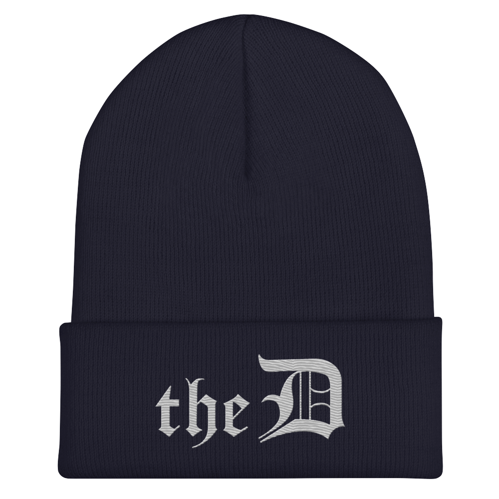 Detroit 'The D' Cuffed Beanie | Platinum