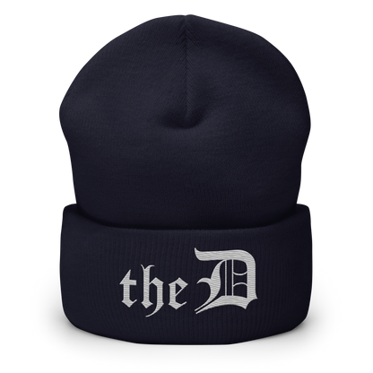 Detroit 'The D' Cuffed Beanie | Platinum