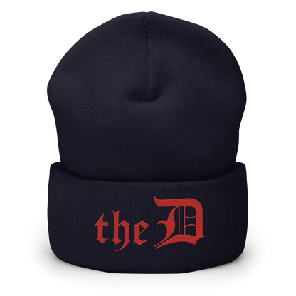 Detroit 'The D' Cuffed Beanie | Aliform Red