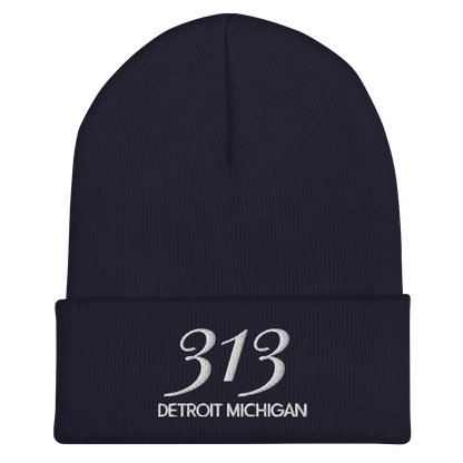 '313 Detroit Michigan' Cuffed Beanie