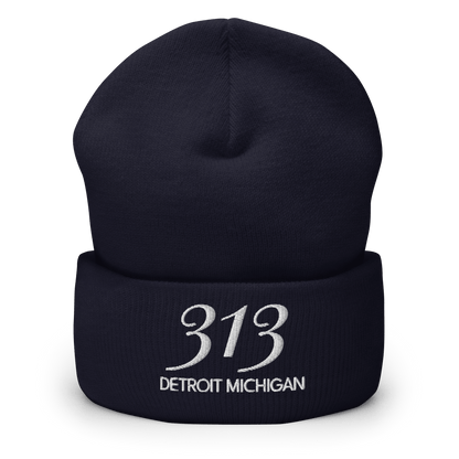 '313 Detroit Michigan' Cuffed Beanie