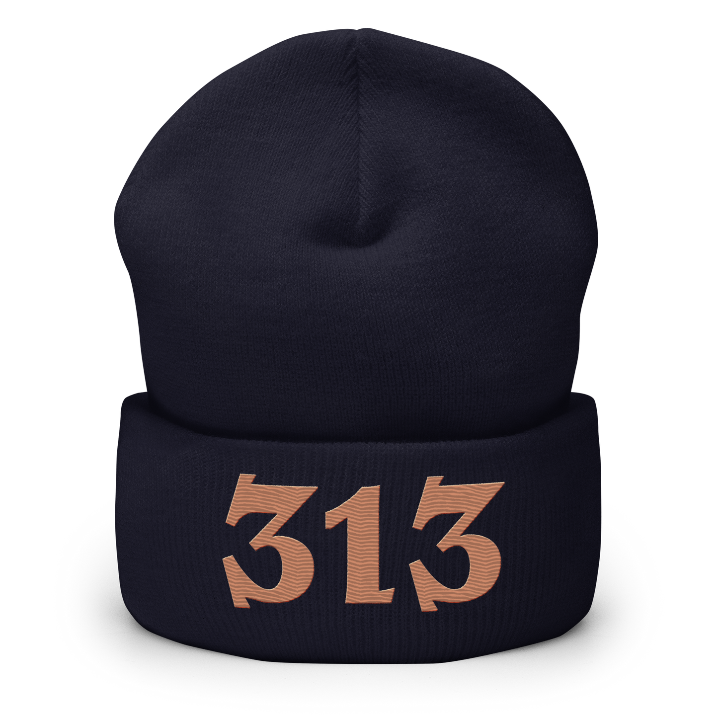 Detroit '313' Cuffed Beanie (Angry Font) | Copper