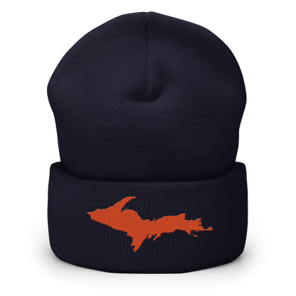 Upper Peninsula Cuffed Beanie | Maple Leaf Orange