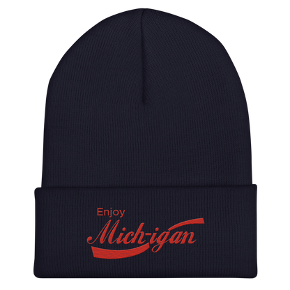 'Enjoy Michigan' Cuffed Beanie | Sodapop Parody