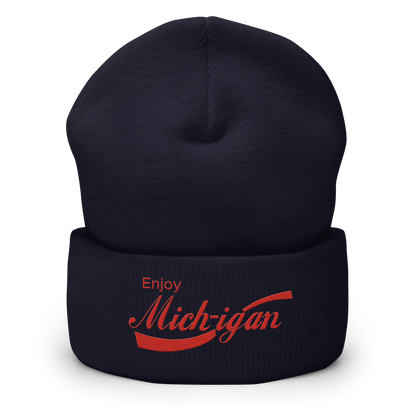 'Enjoy Michigan' Cuffed Beanie | Sodapop Parody