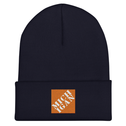 'Michigan' Cuffed Beanie | Construction Retail Parody