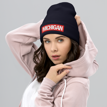 'Michigan' Cuffed Beanie | Superhero Factory Parody