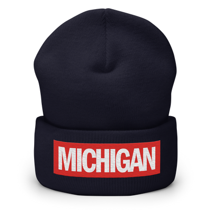 'Michigan' Cuffed Beanie | Superhero Factory Parody