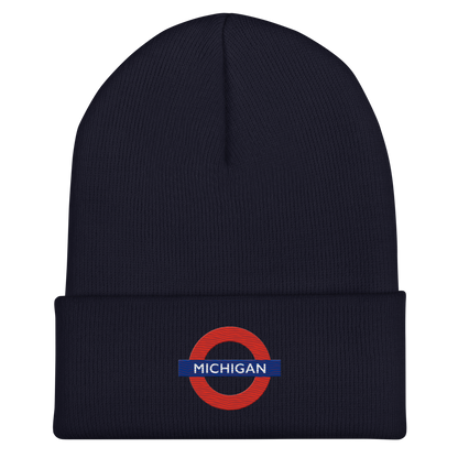 'Michigan' Cuffed Beanie | London Tube Parody