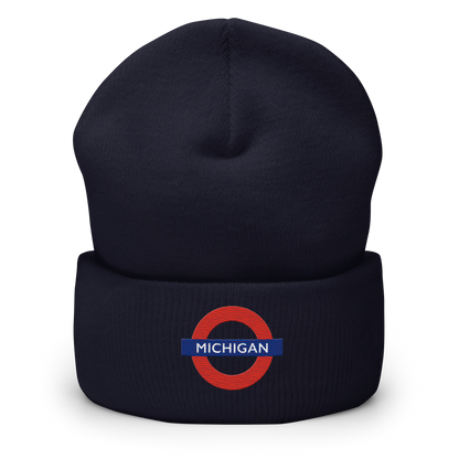 'Michigan' Cuffed Beanie | London Tube Parody