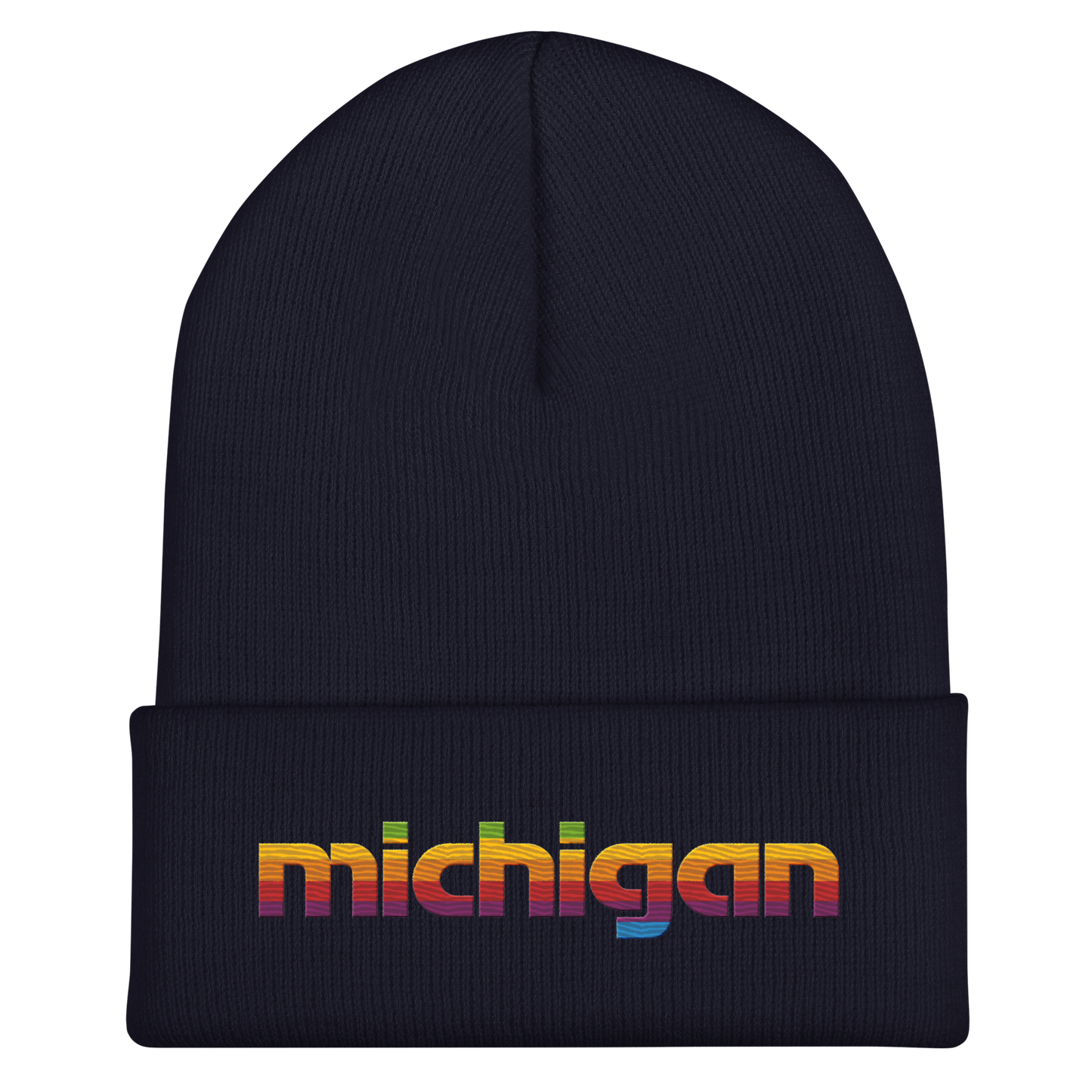 'Michigan' Cuffed Beanie | 80s Pomaceous Tech Parody