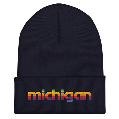 'Michigan' Cuffed Beanie | 80s Pomaceous Tech Parody