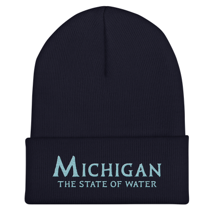 'Michigan The State of Water' Cuffed Beanie | Aquatic Sci-Fi Parody