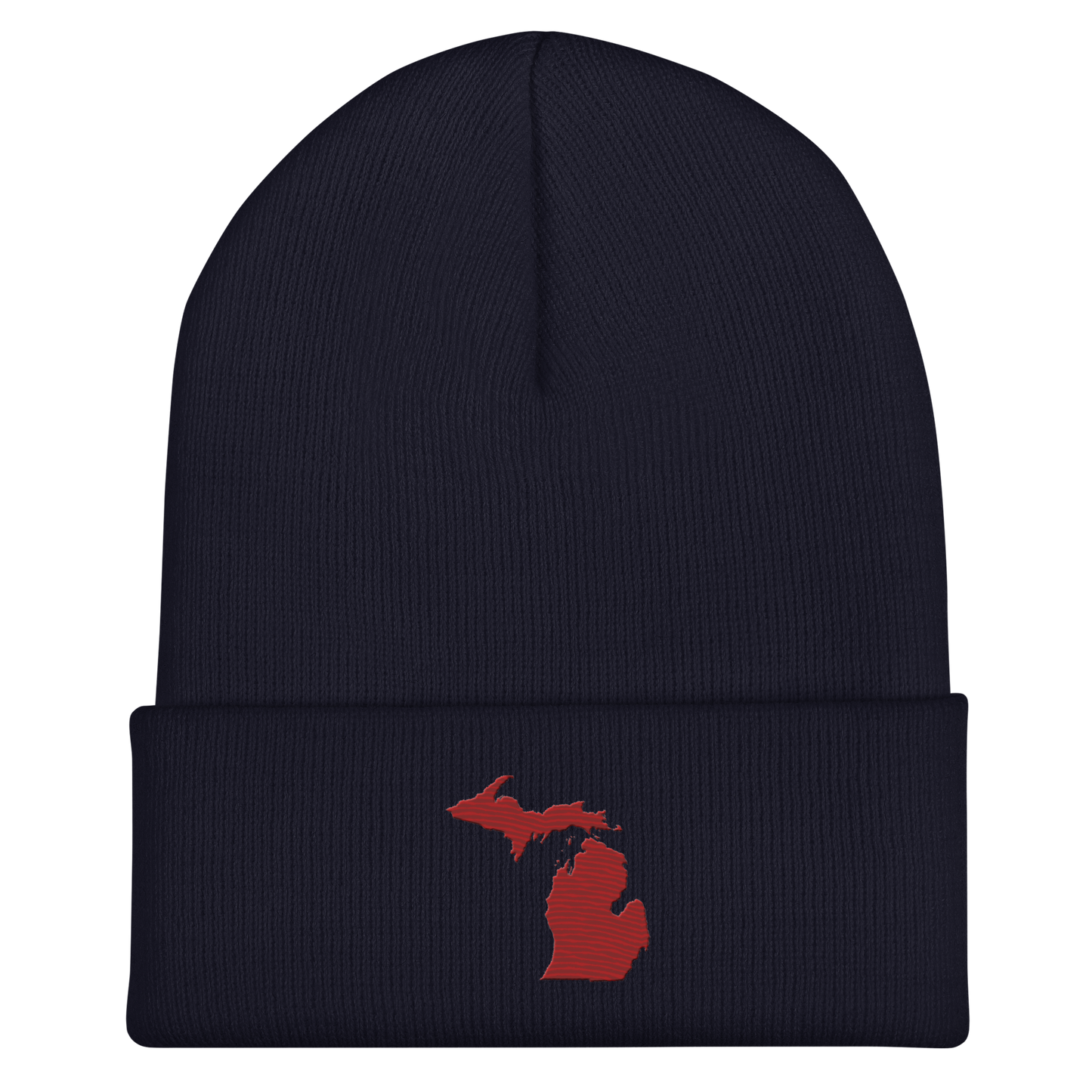 Michigan Cuffed Beanie | Thimbleberry Red Outline