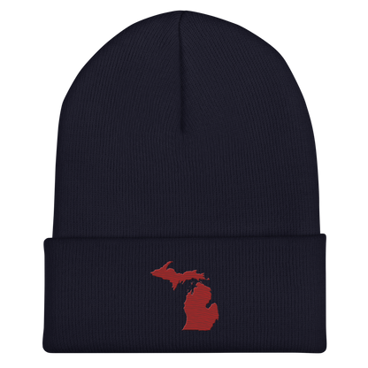 Michigan Cuffed Beanie | Thimbleberry Red Outline