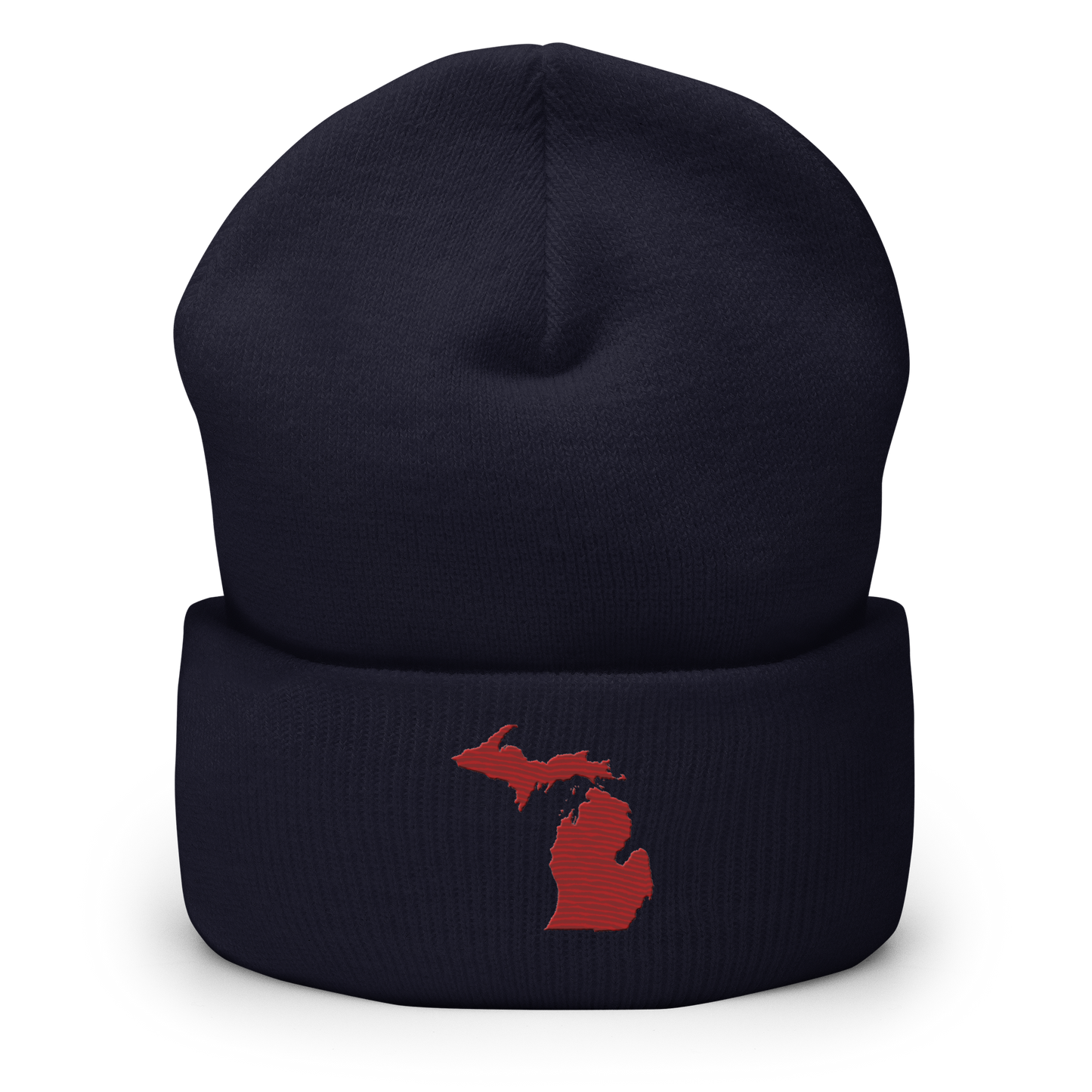 Michigan Cuffed Beanie | Thimbleberry Red Outline