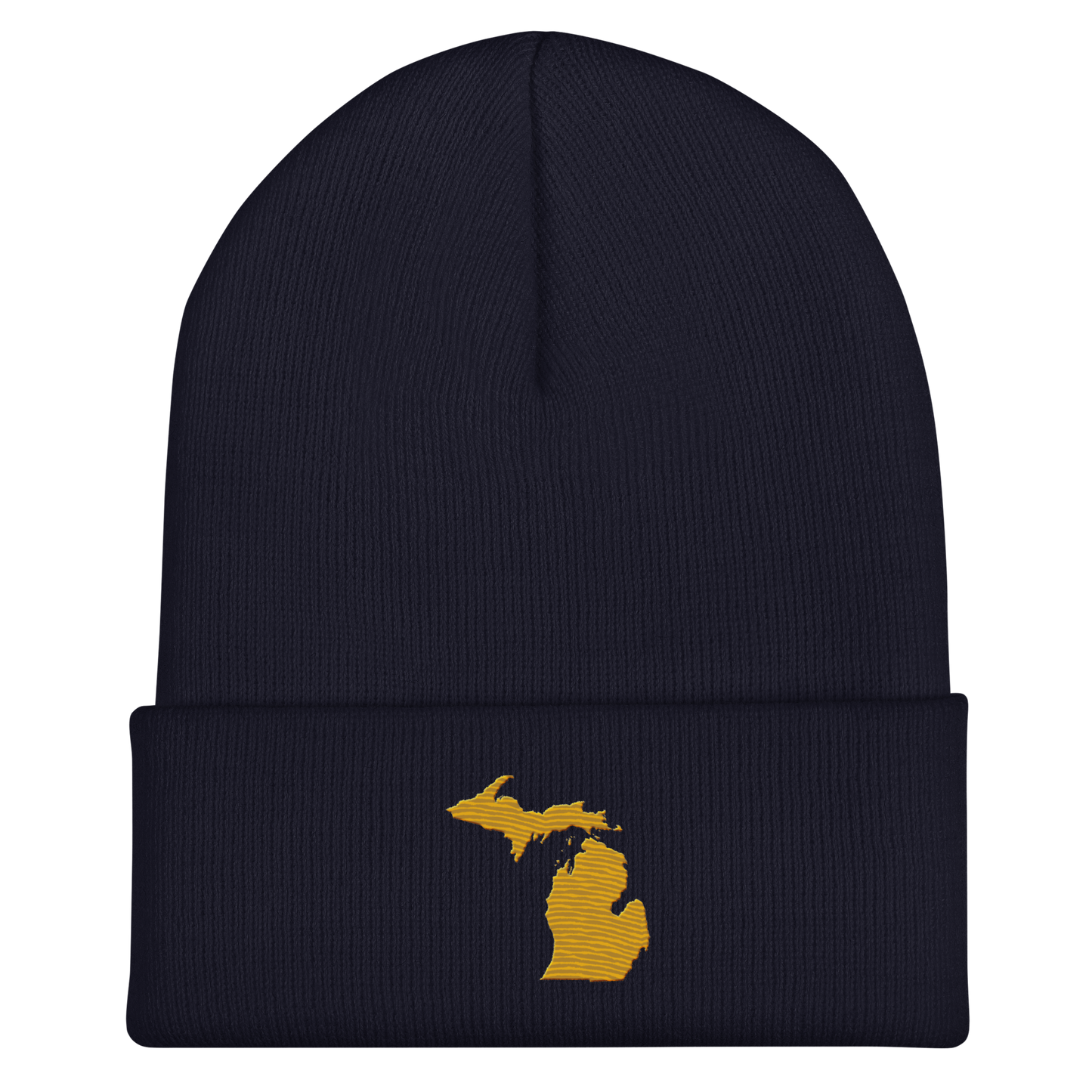 Michigan Cuffed Beanie | Gold Outline