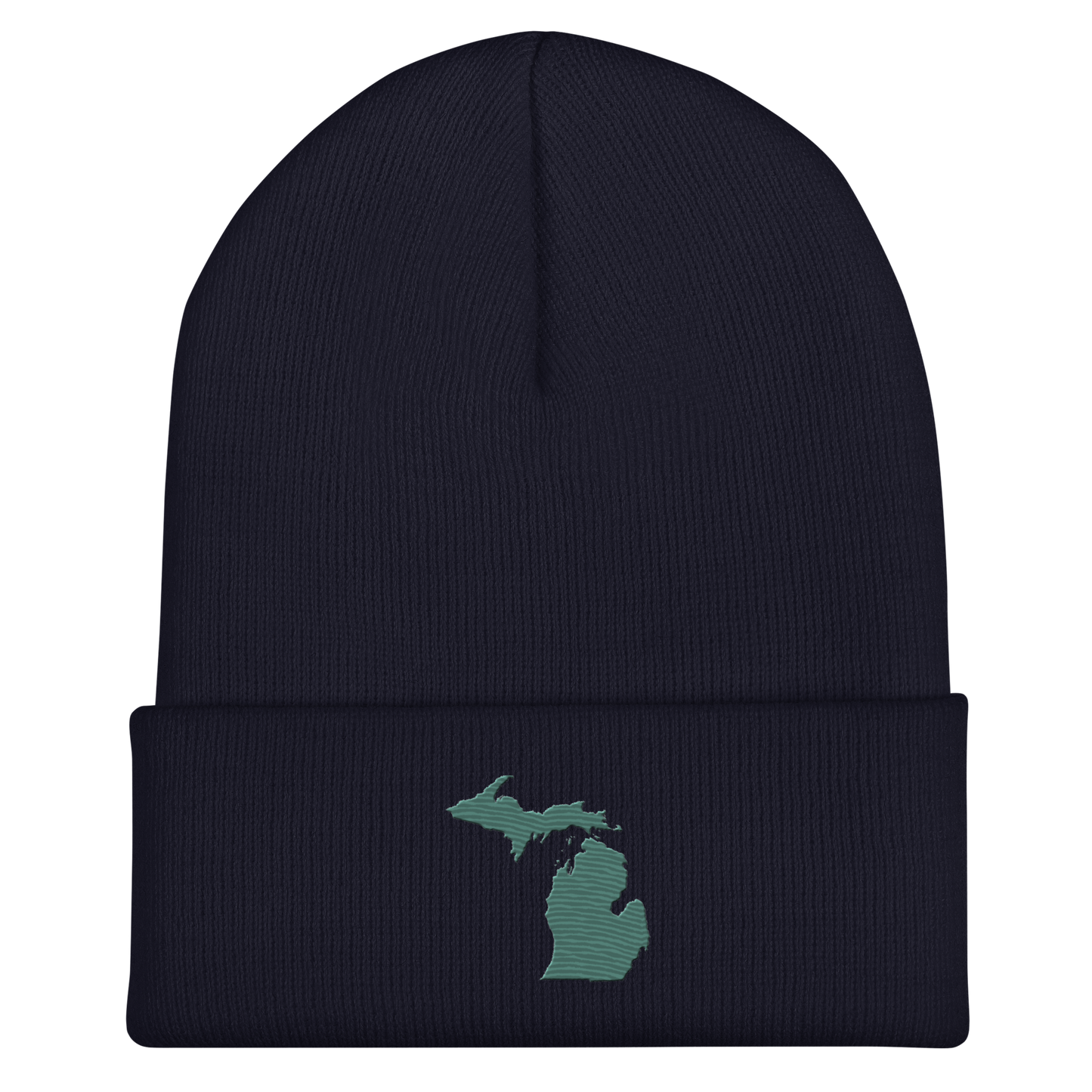 Michigan Cuffed Beanie | Copper Green Outline