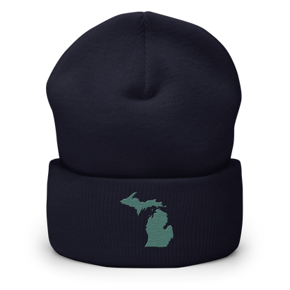 Michigan Cuffed Beanie | Copper Green Outline