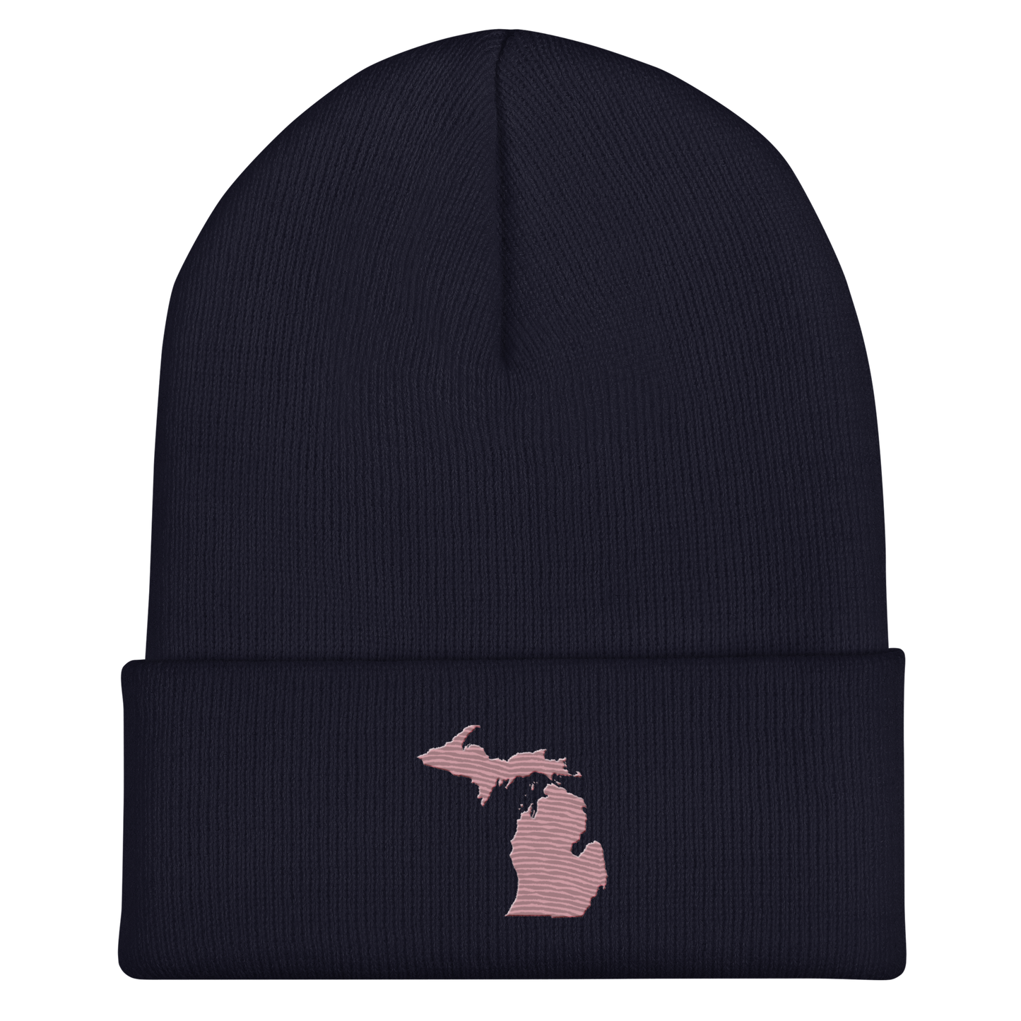 Michigan Cuffed Beanie | Cherry Blossom Pink Outline