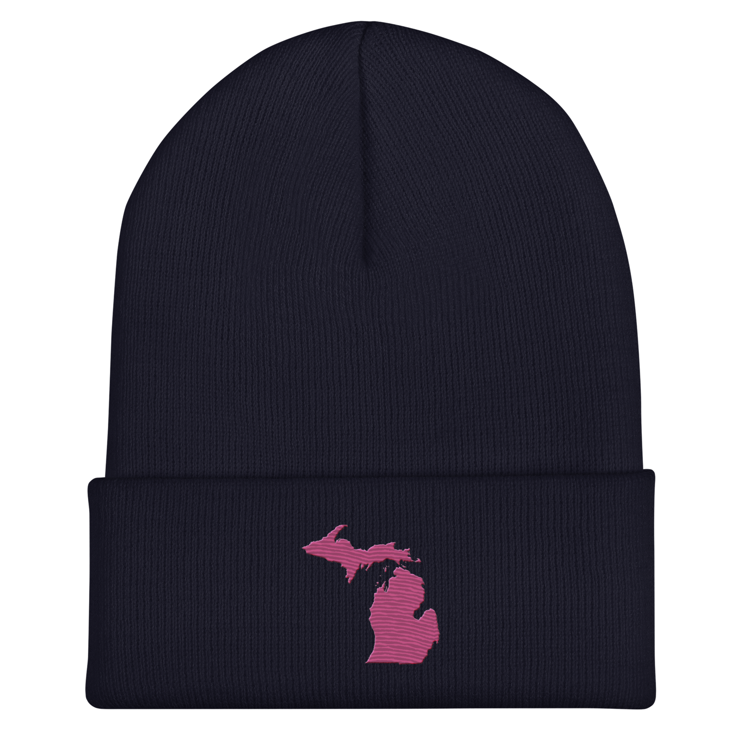 Michigan Cuffed Beanie | Apple Blossom Pink Outline