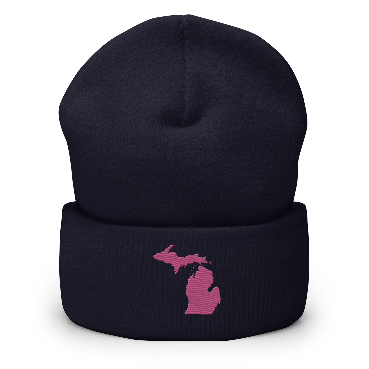 Michigan Cuffed Beanie | Apple Blossom Pink Outline