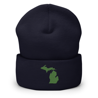 Michigan Cuffed Beanie | Pine Green Outline