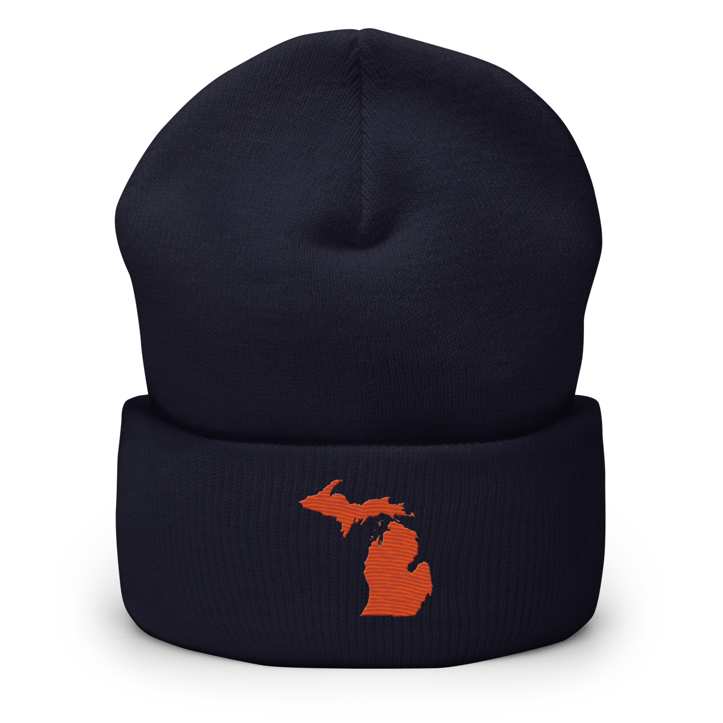 Michigan Cuffed Beanie | Maple Leaf Orange Outline