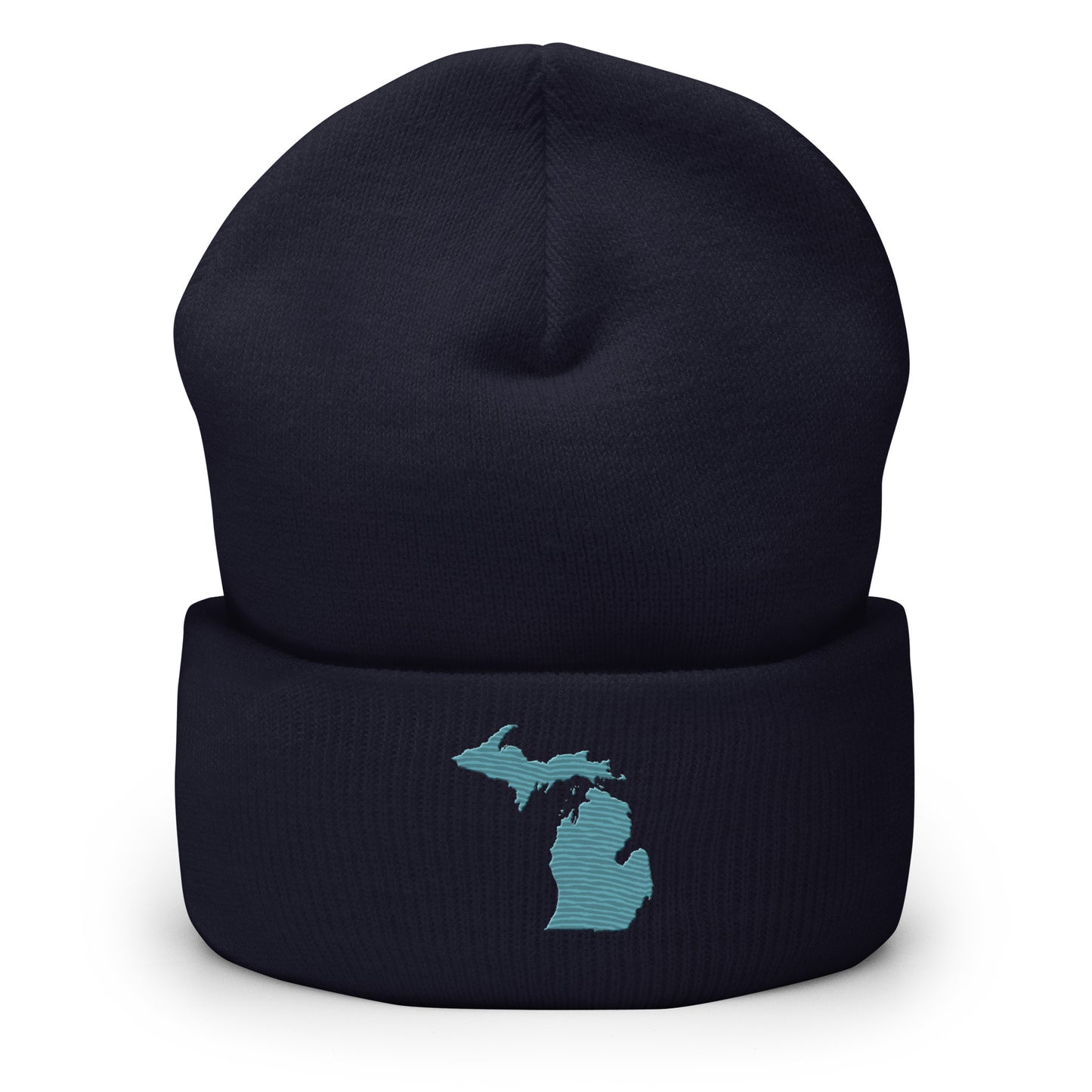 Michigan Cuffed Beanie | Huron Blue Outline