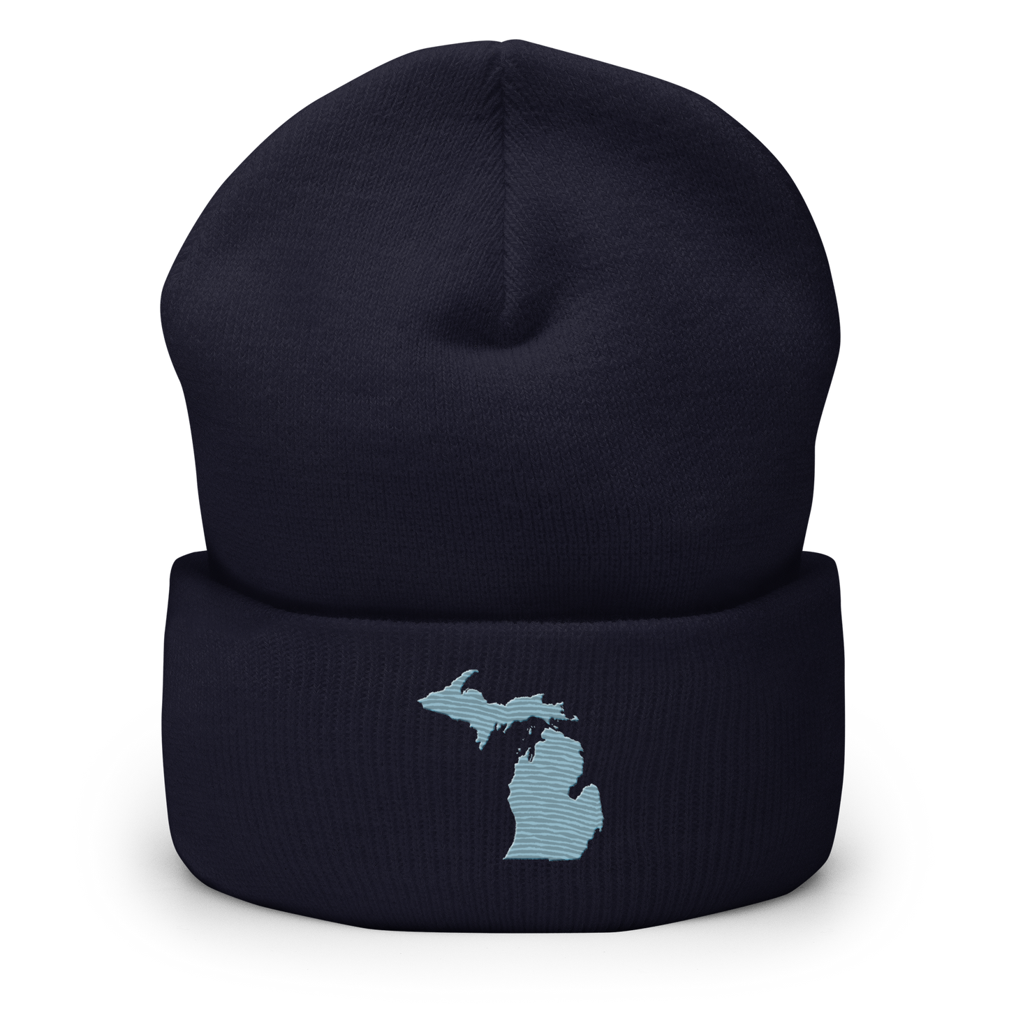 Michigan Cuffed Beanie | Opal Blue Outline