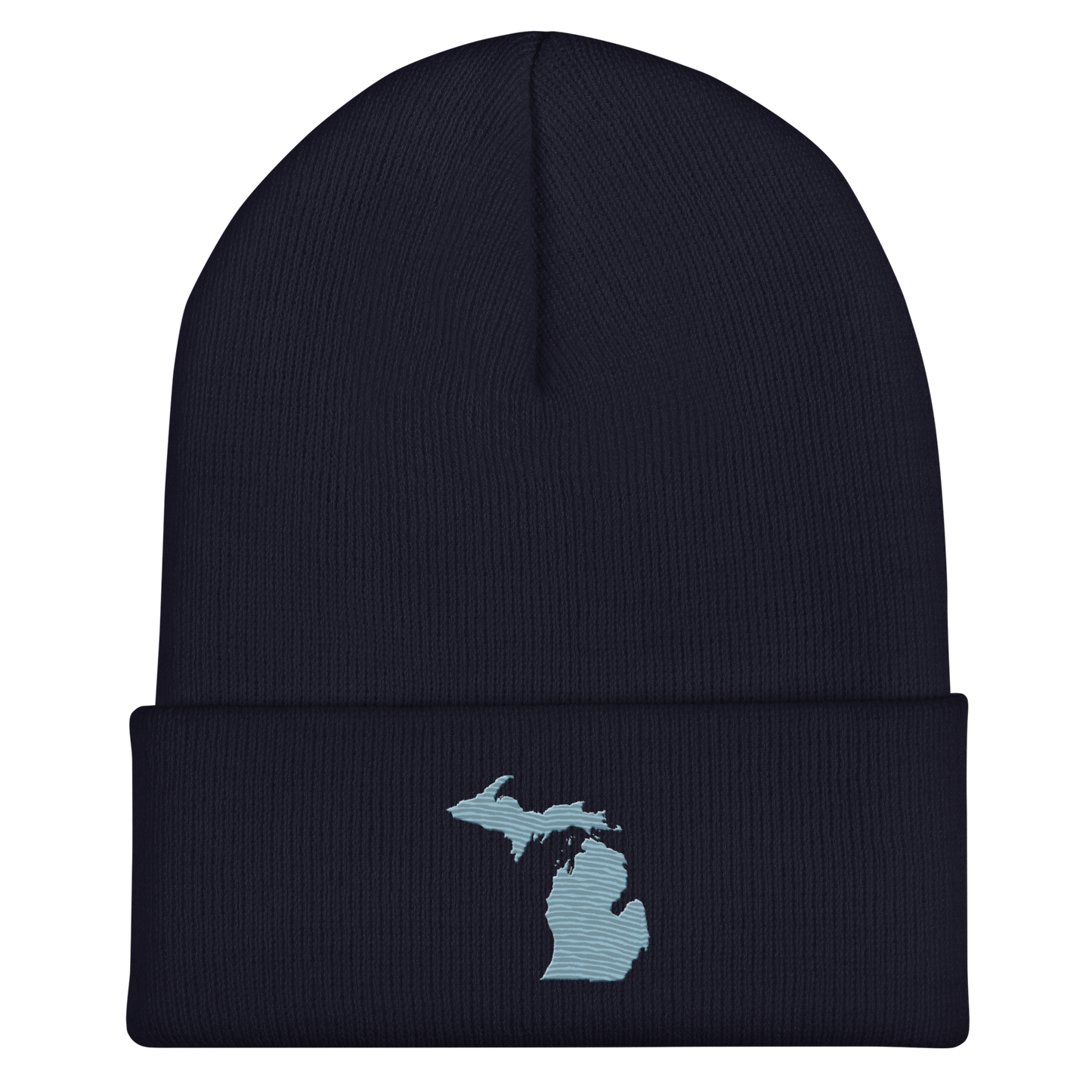 Michigan Cuffed Beanie | Opal Blue Outline