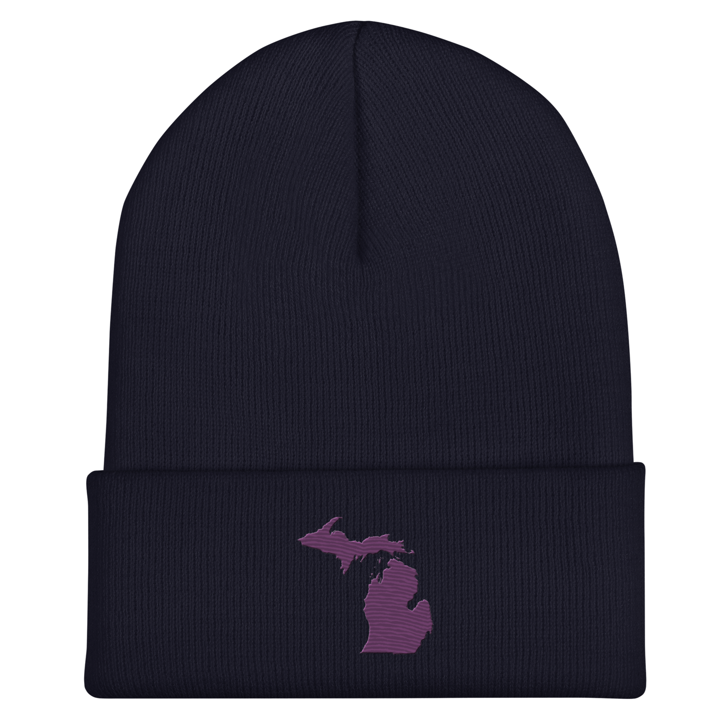 Michigan Cuffed Beanie | Plum Outline