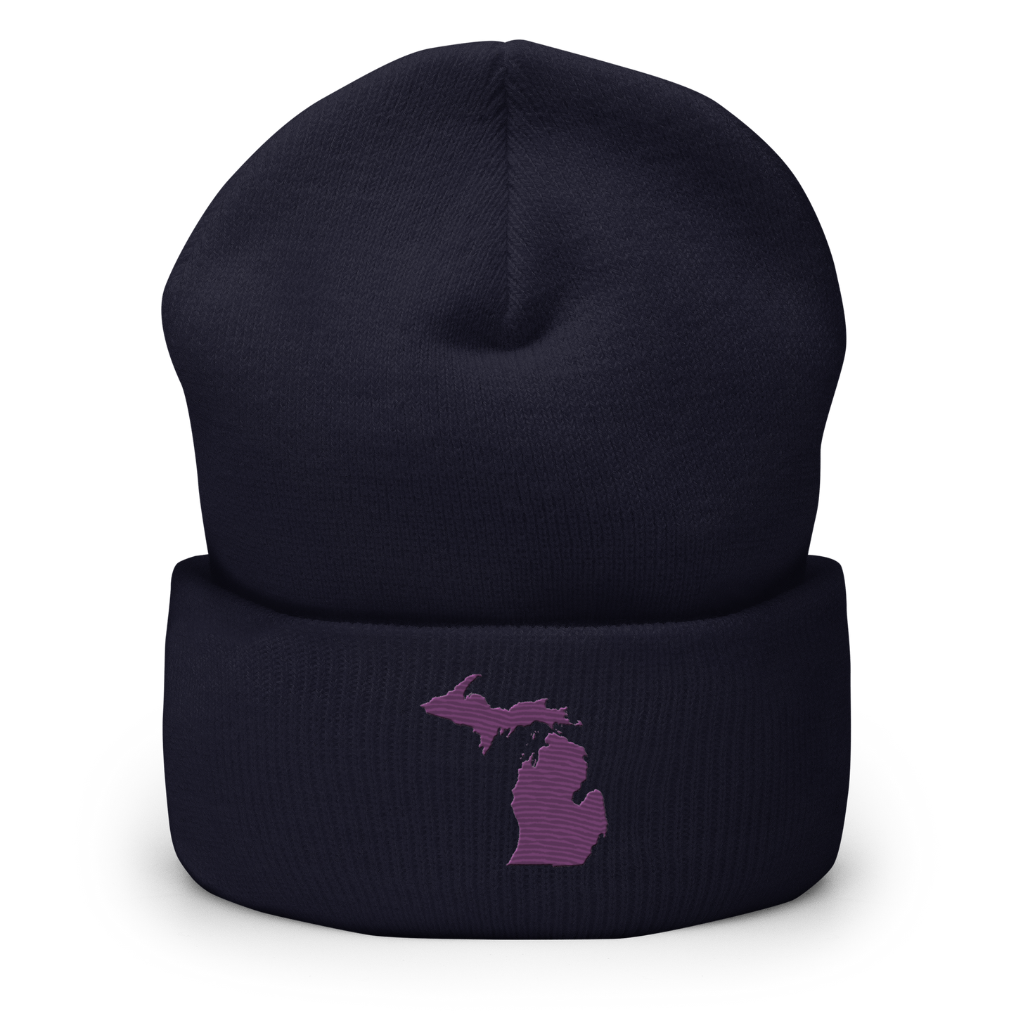 Michigan Cuffed Beanie | Plum Outline