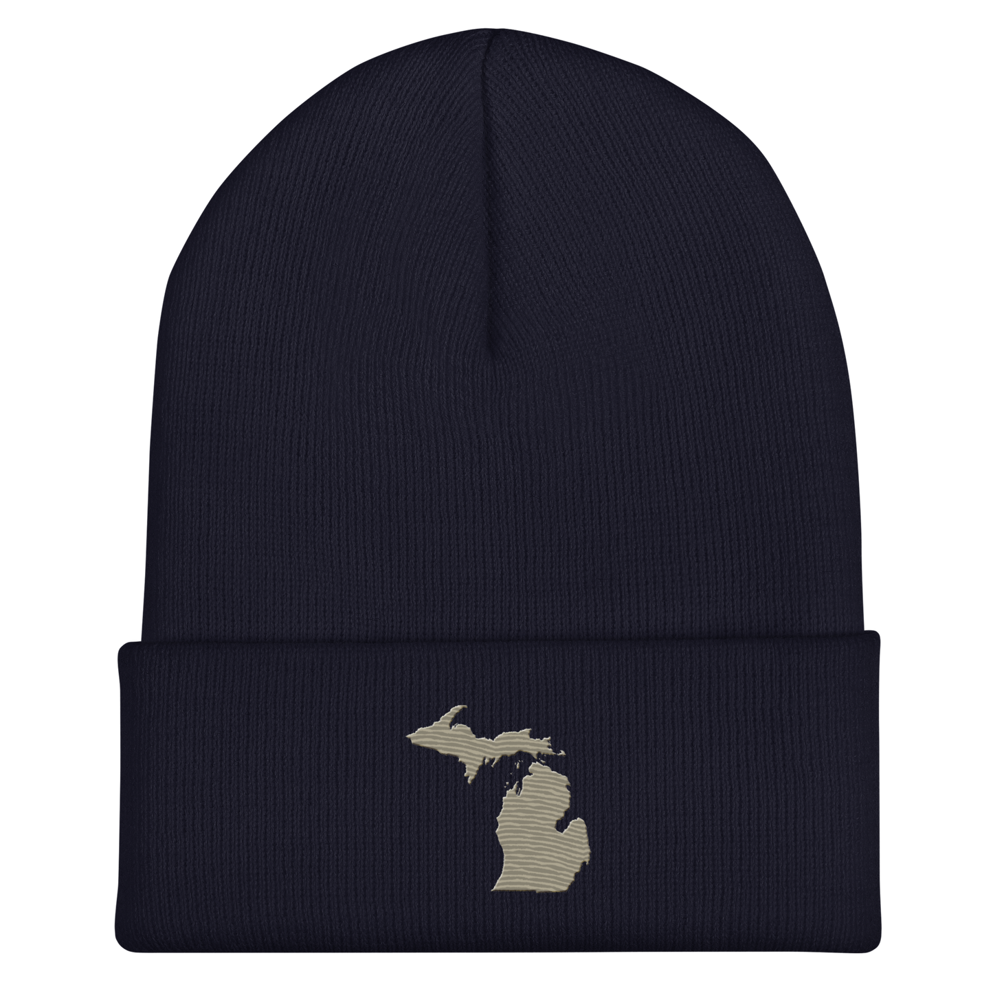 Michigan Cuffed Beanie | Petoskey Beige Outline