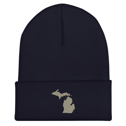 Michigan Cuffed Beanie | Petoskey Beige Outline