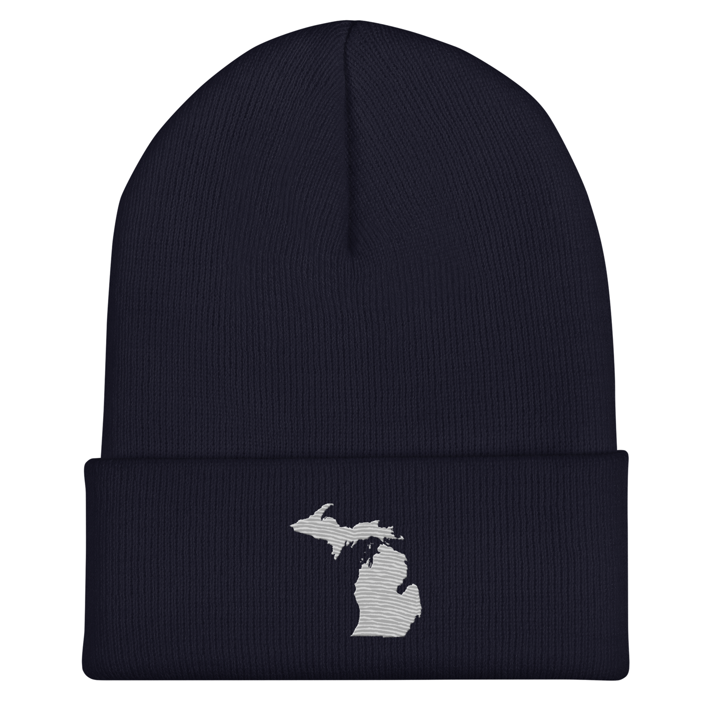 Michigan Cuffed Beanie | Platinum Outline