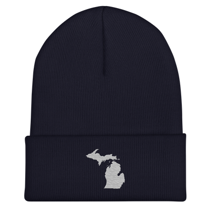 Michigan Cuffed Beanie | Platinum Outline