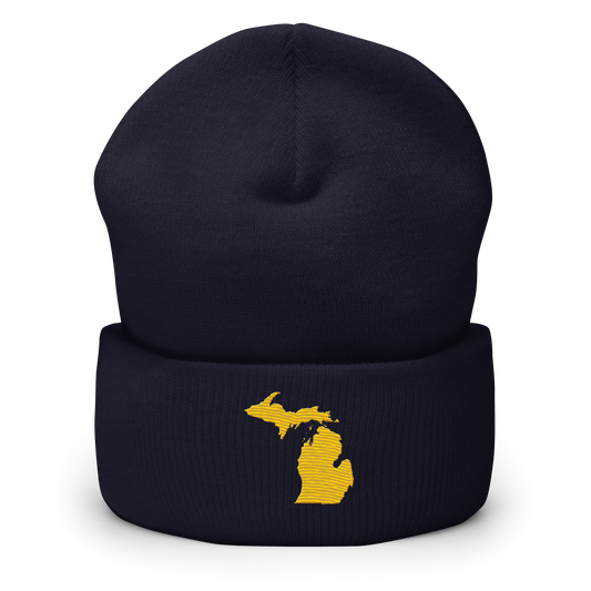 Michigan Cuffed Beanie | Maize Outline